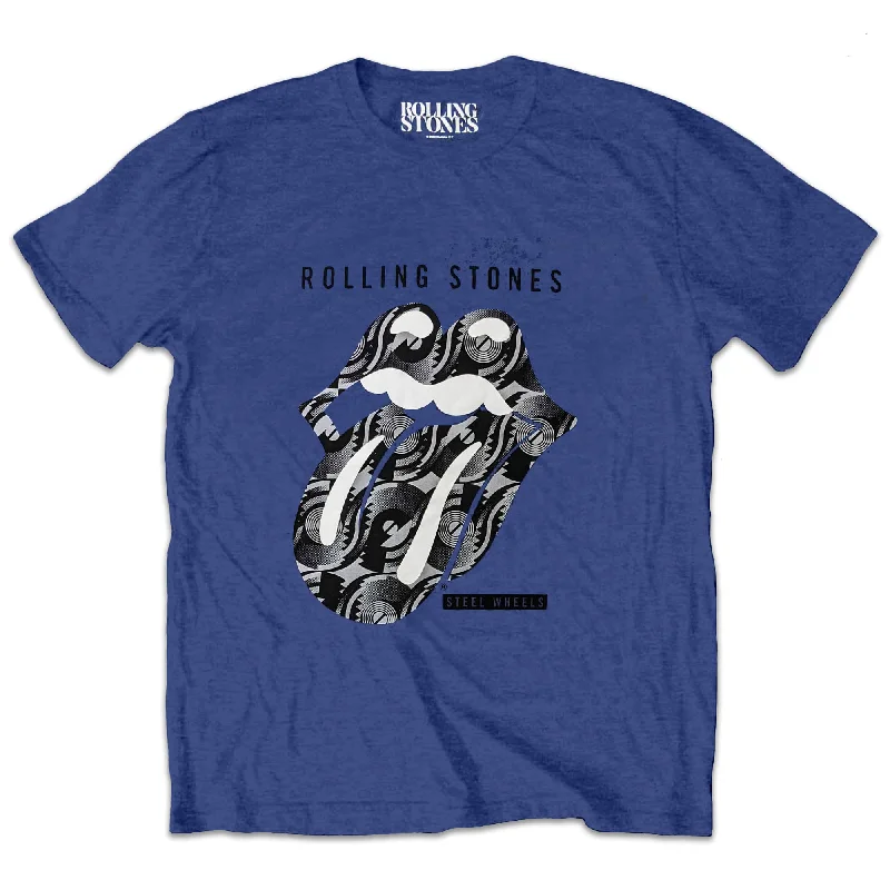 The Rolling Stones | Official Band T-shirt | Steel Wheels V-Neck T-Shirt Long Sleeve Cotton