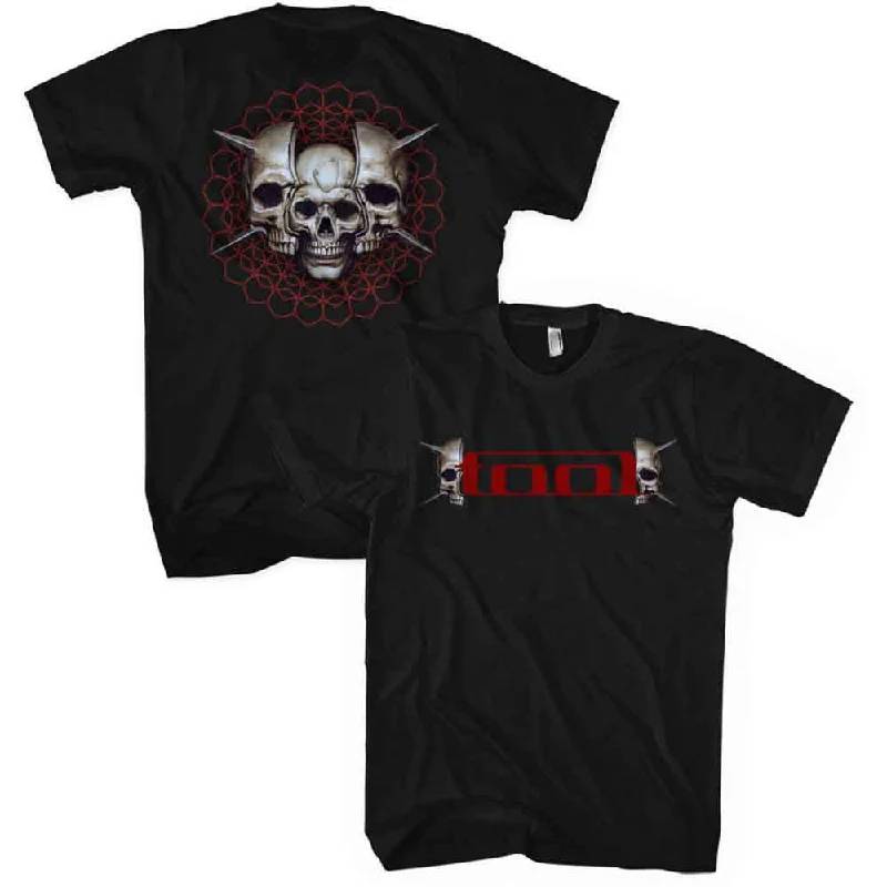 Tool | Official Band T-shirt | Skull Spikes (Back Print) Mesh Blend Leather Blend Suede Blend