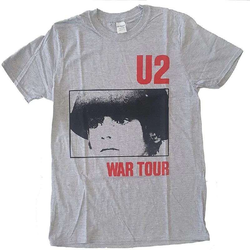 U2 | Official Band T-Shirt | War Tour Striped Floral Plaid