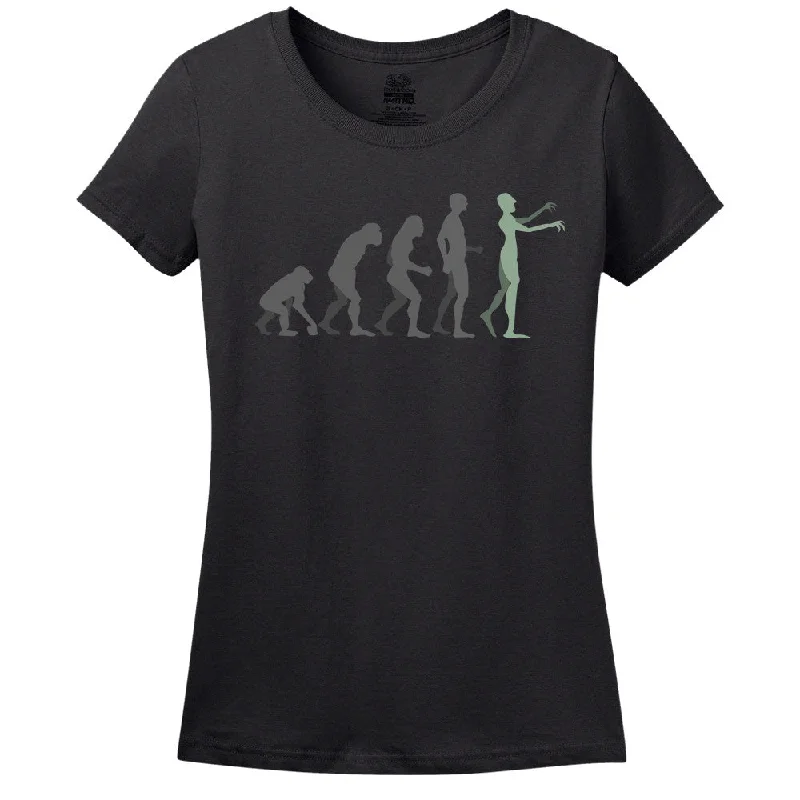 Zombie Evolution Women's T-Shirt Cashmere Blend Cotton Blend Poly Blend