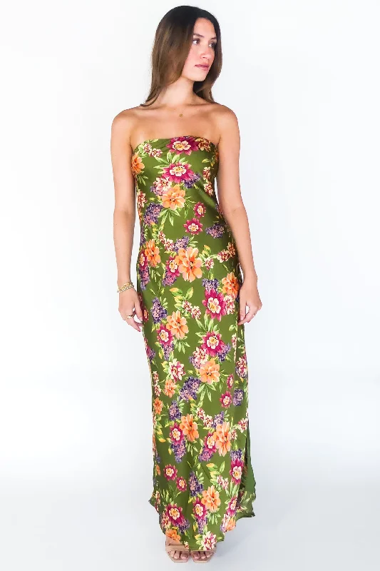 Art Of Bloom Strapless Maxi Dress Comfortable Bohemian Maxi Dress