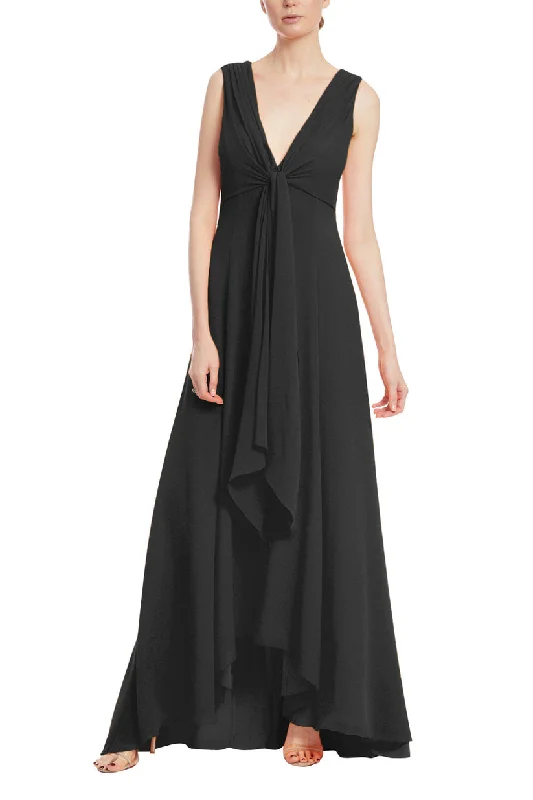 Badgley Mischka EG3556 A Line Formal High Low Maxi Dress Elegant Maxi Dress with Belt