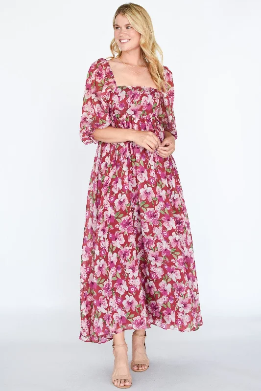 Shoreline Maxi Dress Elegant Floral Maxi Dress