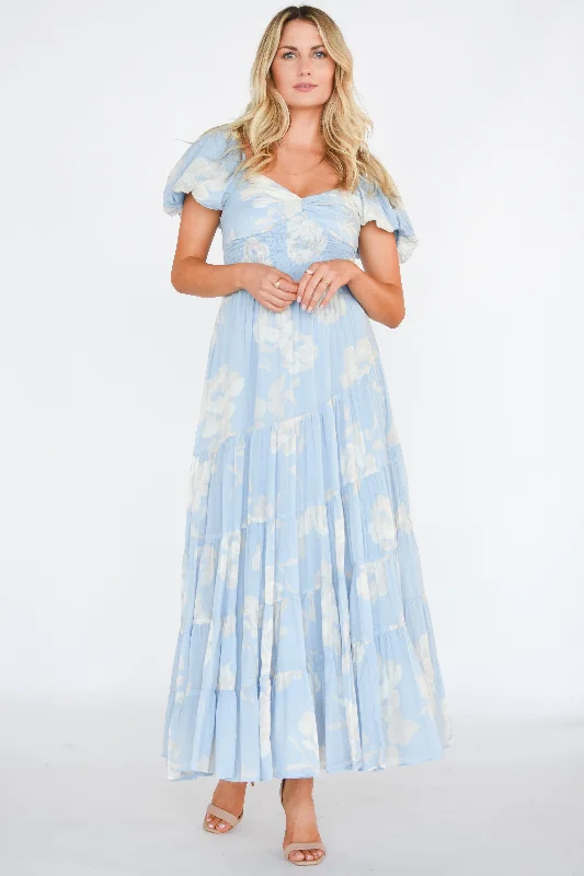 Sundrenched Short-Sleeve Maxi Dress Trendy Satin Maxi Dress