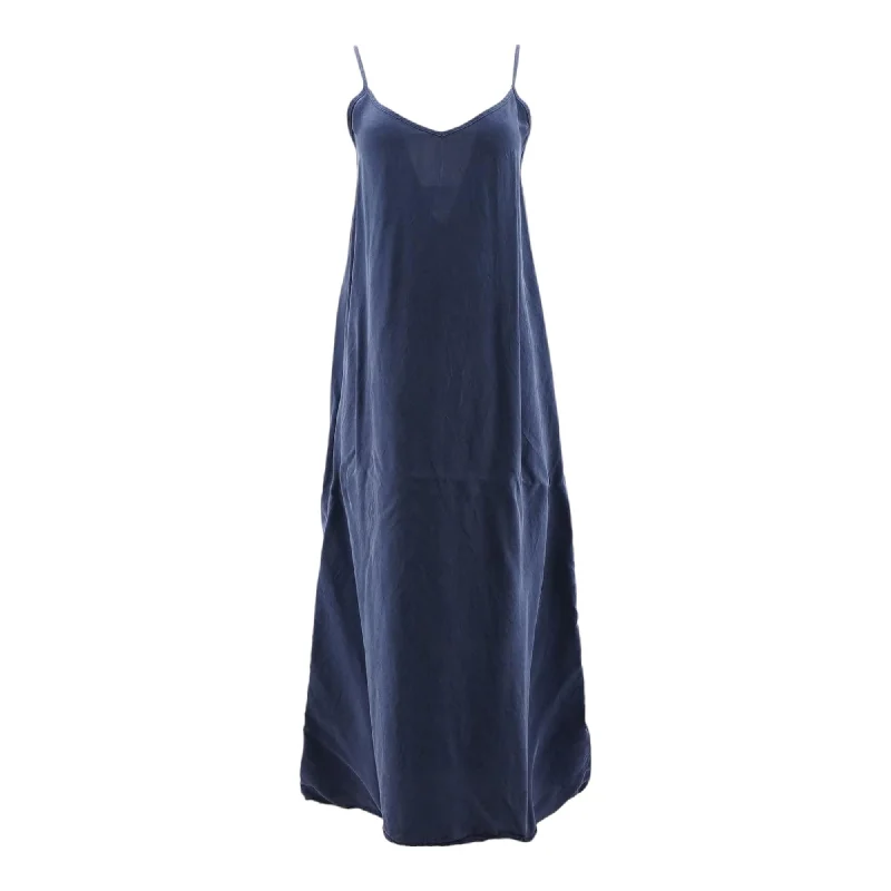 Navy Solid Maxi Dress Fashionable Off-Shoulder Maxi Dress