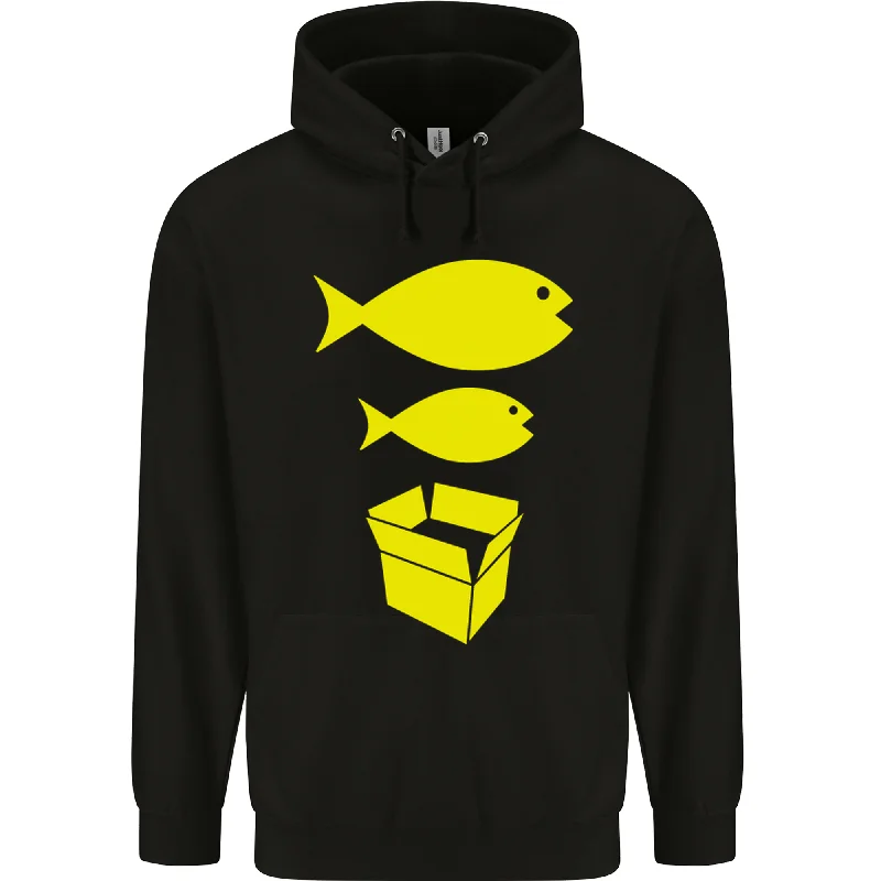 Big Fish Little Fish Cardboard Box Music Mens 80% Cotton Hoodie Hoodie with Set-In Sleeves Structured Classic