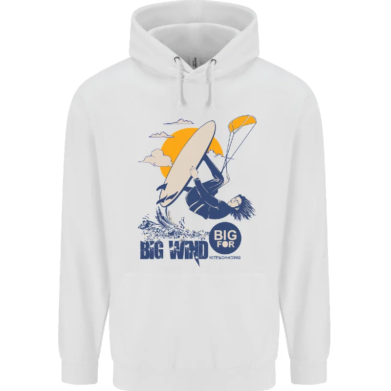 Big Wind Kiteboarding Kiteboard Mens 80% Cotton Hoodie Hoodie with High Neck Warm Protective