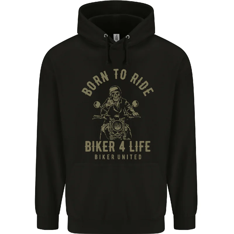 Biker 4 Life Motorbike Motorcycle Skull Mens 80% Cotton Hoodie Hoodie with Toggle Buttons Decorative Unique