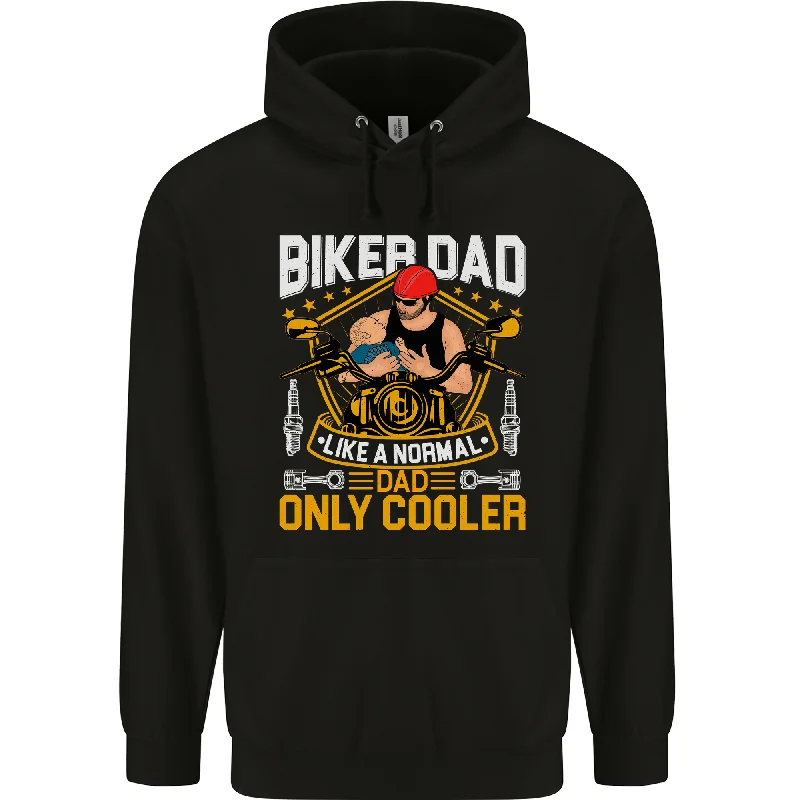 Biker Baby Dad Funny Fathers Day Motorcycle Mens 80% Cotton Hoodie Hoodie with Thumb Holes Functional Cozy