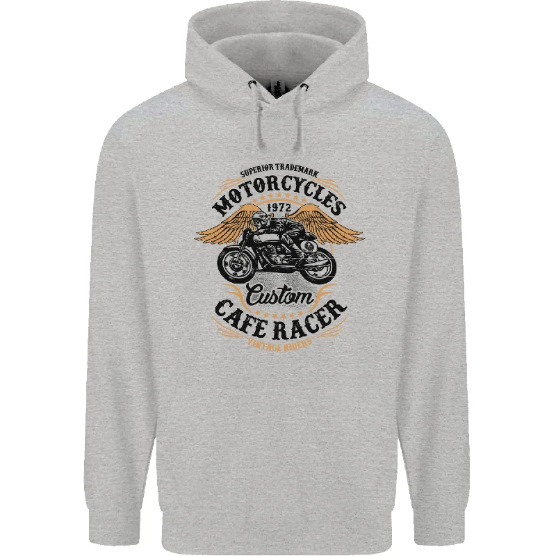 Biker Custom Cafe Racer Motorbike Mens 80% Cotton Hoodie Hoodie with Back Slit Movement Comfort