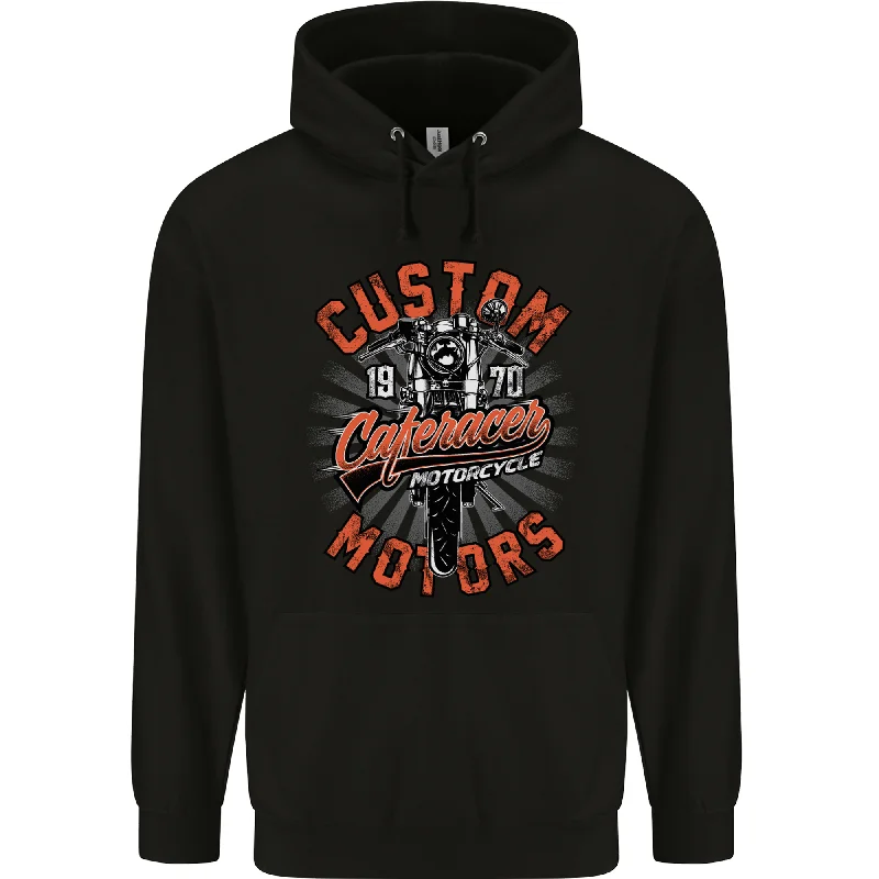 Biker Custom Cafe Racer Motors Motorbike Mens 80% Cotton Hoodie Hoodie with Hood Adjustable Protection