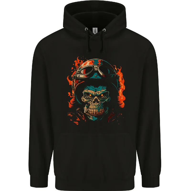 Biker Gorilla Skull Motorbike Motorcycle Mens 80% Cotton Hoodie Hoodie with Illustration Artistic Creative