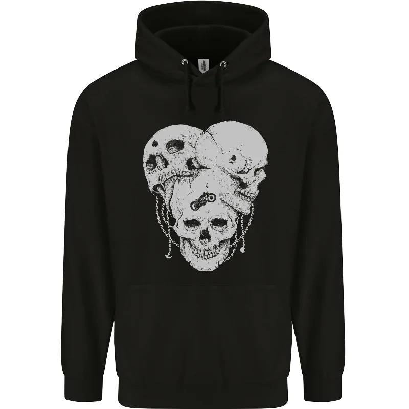 Biker Skulls Motorcycle Motorbike Chopper Mens 80% Cotton Hoodie Hoodie with Logo Branding Identity