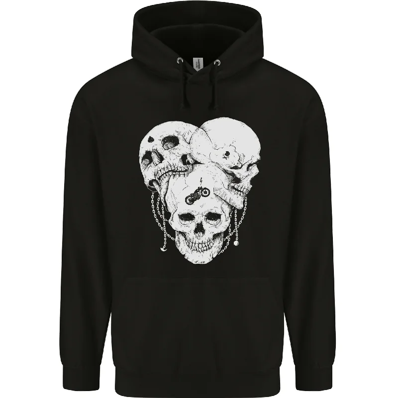 Biker Skulls Motorcycle Motorbike Chopper Mens 80% Cotton Hoodie Hoodie Sweatshirt Pullover