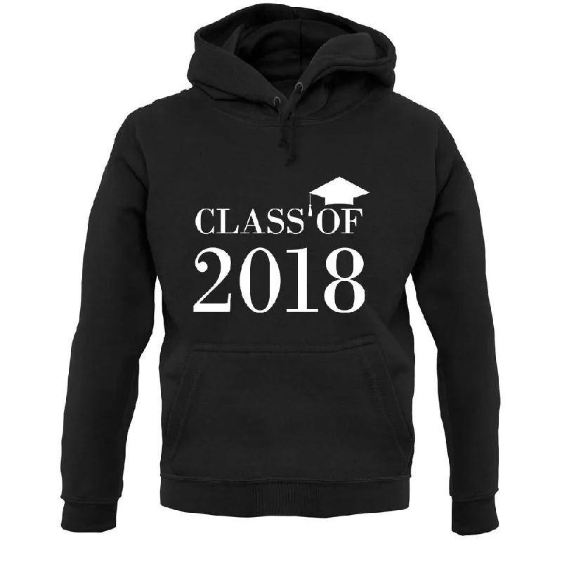 Class of 2018 Unisex Hoodie Hoodie with Monochrome Minimalist Simple