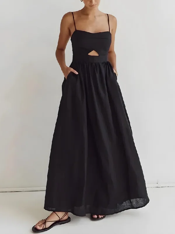 Cut Out Slit Maxi Dress Stylish A-Line Maxi Dress