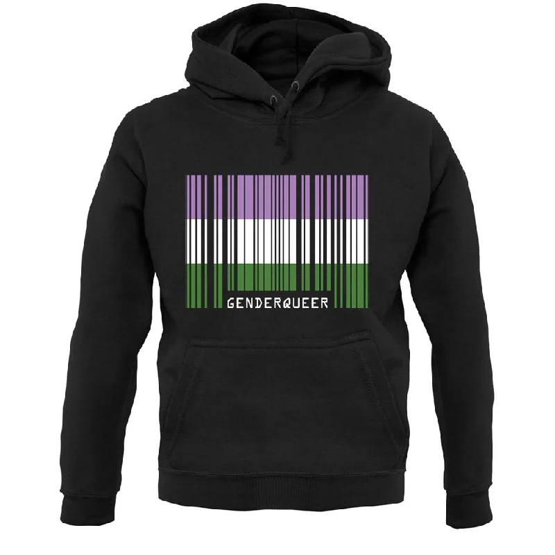 Lgbt Barcode Flags Gender Queer Unisex Hoodie Hoodie with Drawstring Waist Adjustable Fitted