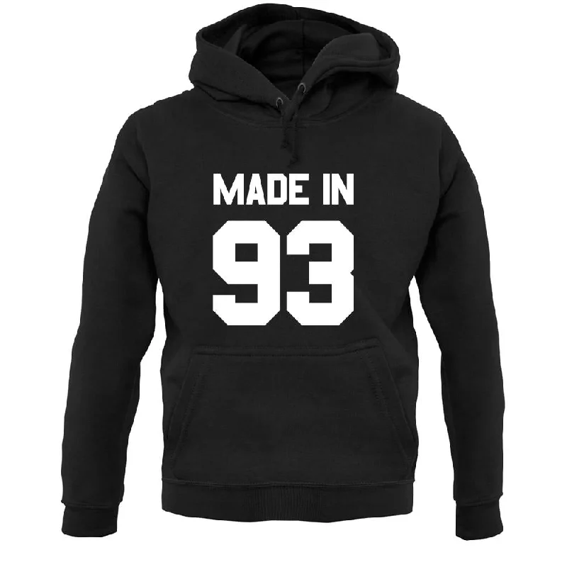 Made In '93 Unisex Hoodie Hooded Sweatshirt Casual Wear Street Style