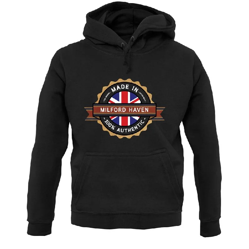 Made In Milford Haven 100% Authentic Unisex Hoodie Hoodie with Button Classic Timeless