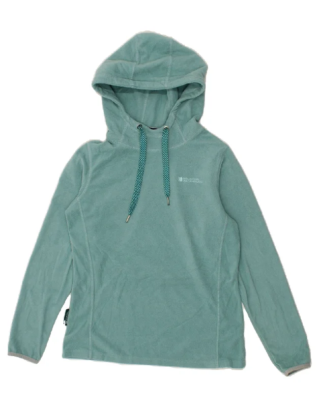 MOUNTAIN WAREHOUSE Womens Hooded Fleece Jumper UK 10 Small Green Polyester Hoodie with Button Placket Classic Preppy