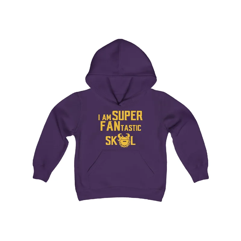 Youth Heavy Blend Hoodie - SUPER FANtastic Hoodie with Hem Applique Textured Unique