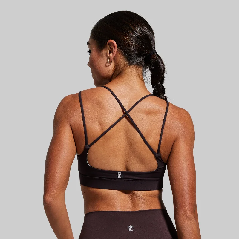 Exhale Sports Bra (Deep Plum) Sexy Mesh Bra