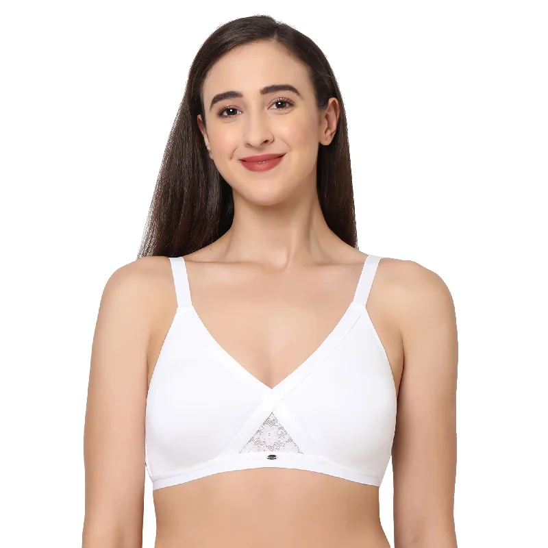 Full coverage cross over non padded non wired bra-CB-405 Simple Wireless Bra