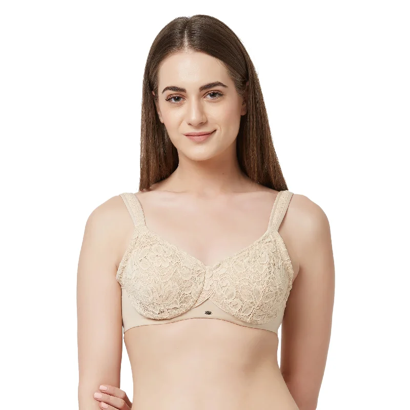 Full Coverage Non Padded Wired Lace Bra - FB-610 Sexy Mesh Bralette