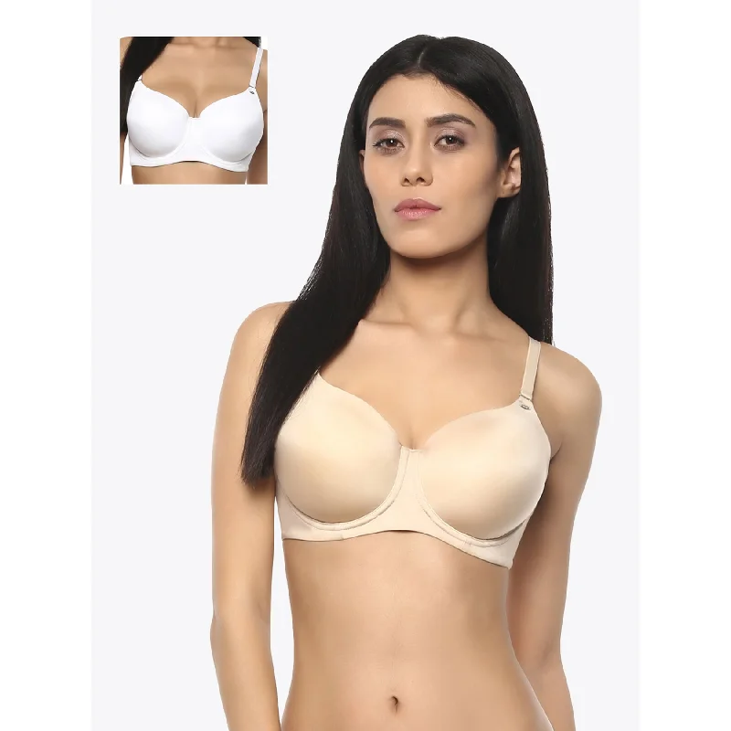 Full Coverage Padded Wired Bra Pack of 2(COMBO CB-121 Simple Wireless Bra