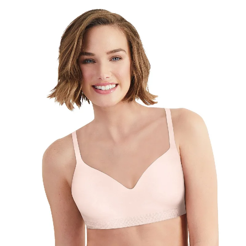 Hanes Womens Ultimate No Dig Support with Lift Wirefree Bra, XS, White Smooth Push-Up Bra