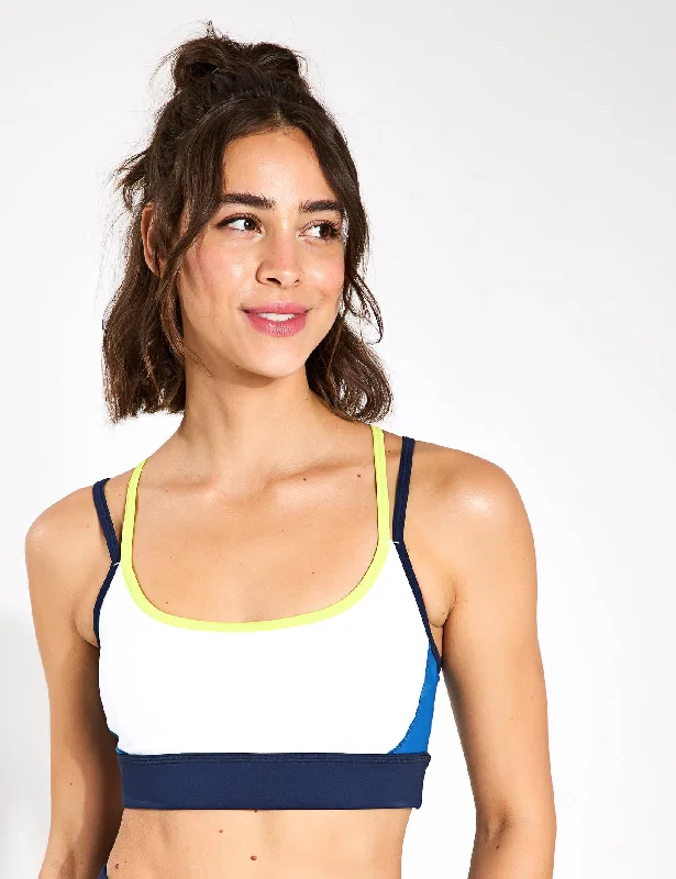 River Sports Bra - Navy Blue/Lime/Army Smooth Stretch Bra