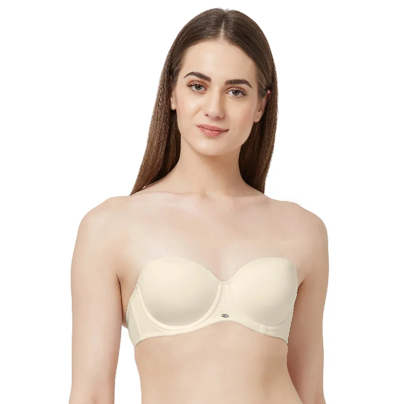 Medium Coverage Padded Wired Multiway Strapless Bra with Detachable Straps-FB-508A Smooth Stretch Bra