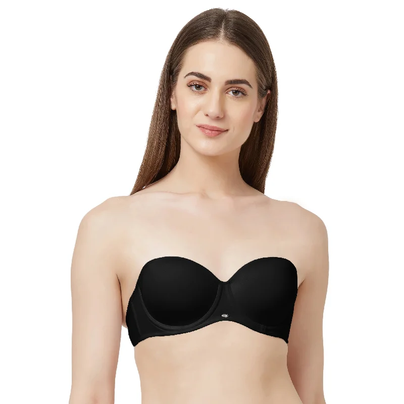 Medium Coverage Padded Wired Multiway Strapless Bra with Detachable Straps-FB-508A Sleek Sports Bra