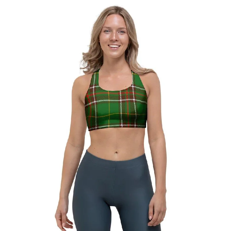 Newfoundland Tartan Green Plaid Sports Bra Seamless Wireless Bra