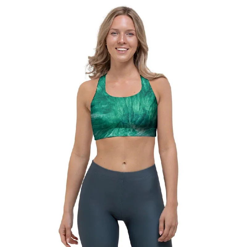 Olive Green Tie Dye Sports Bra Versatile Bralette Set