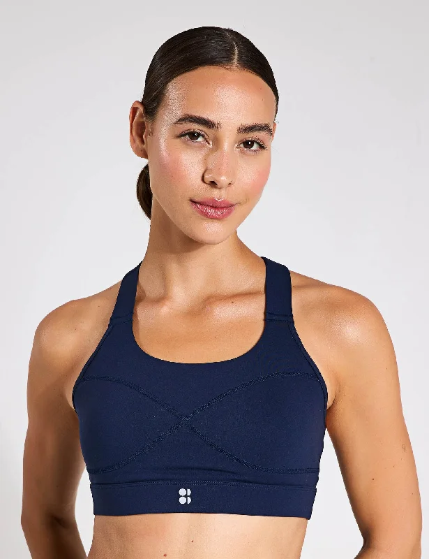 Power Medium Support Sports Bra - Navy Blue Soft Cup Bra