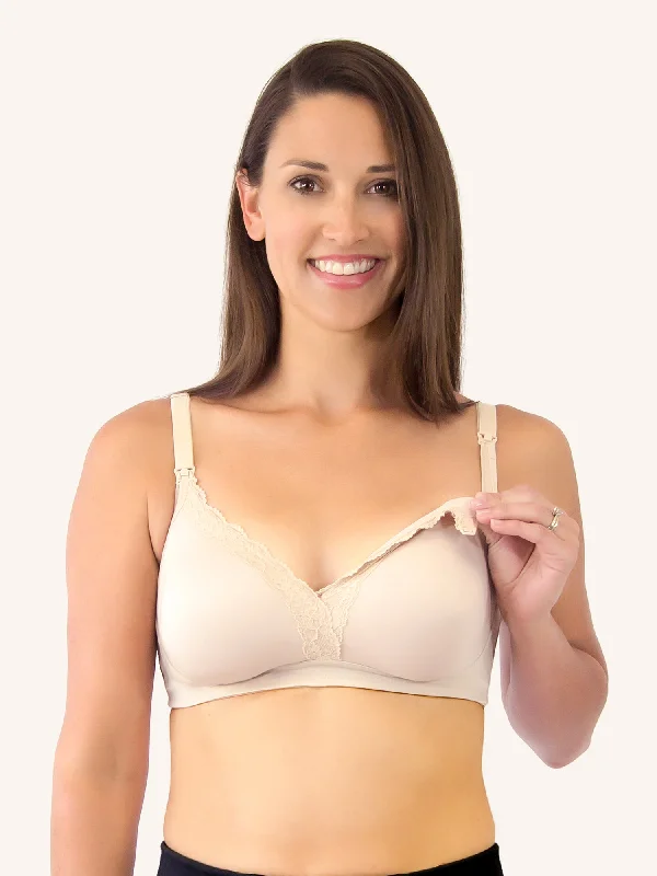 The Veronica - Silky Lace Nursing Bra Wireless Push-Up Bra