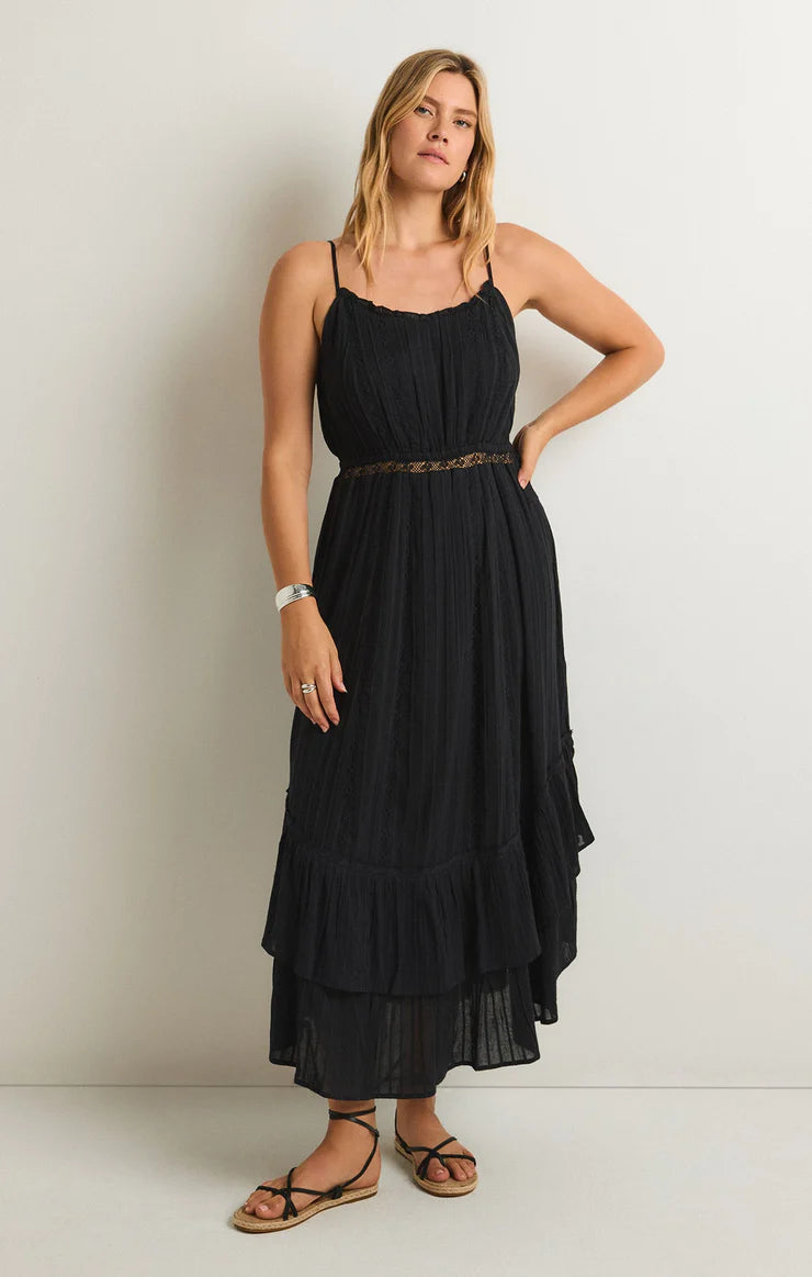 Z Supply Rose Maxi Dress | Black Stylish One-Shoulder Maxi Dress