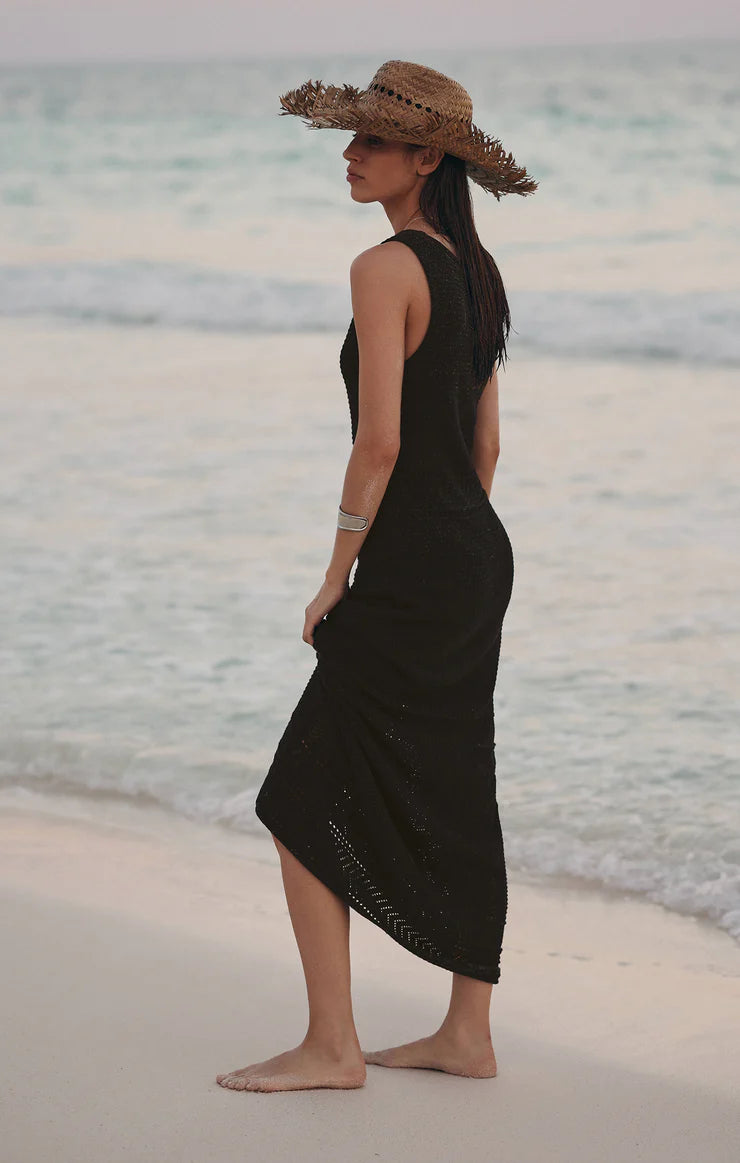 Z Supply | Tarelle Maxi Dress - Black | FINAL SALE Cozy Maxi Dress with Slit