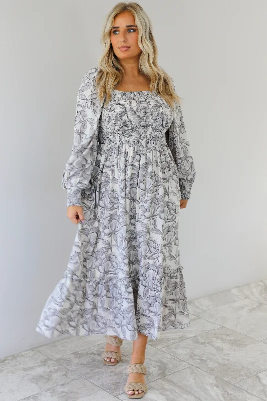 Cool Harbor Maxi Dress: Grey/Multi Cozy Knit Maxi Dress