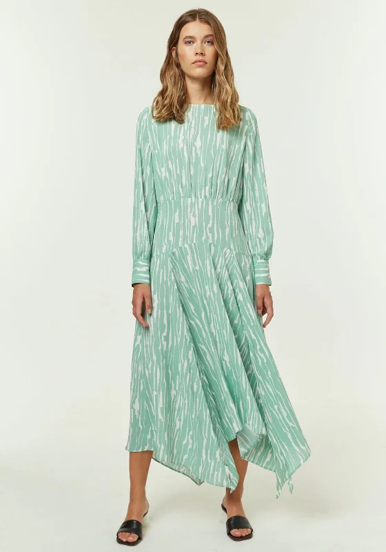 Jovonna Molina Asymmetrical Maxi Dress, Mint Green Elegant Lace-Up Maxi Dress