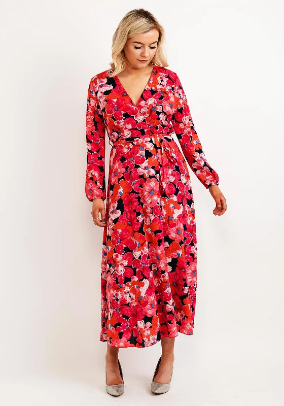 Seventy1 Vibrant Floral Maxi Dress, Fuchsia Multi Comfortable Plunging Neckline Maxi Dress