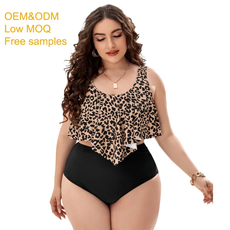 2022 big bikini swimwear sexy leopard young micro 4xl xxl plus-size fashion hot wearing high waist fat women xxx open brazilian Sexy Monokini Swimsuit