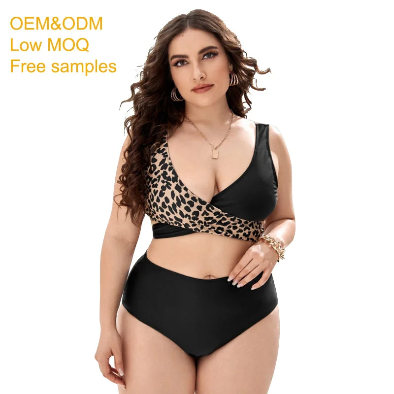 2022 big plus size bikini swimwear sexy young micro 4xl xxl plus-size fashion hot wearing high waist fat women xxx sex china Plunge Neckline Swimsuit