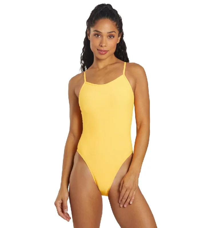 JOLYN Women's Chevy Solid One Piece Swimsuit Mango Classic Two-Piece Bikini