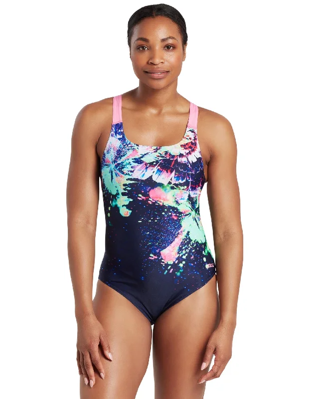 Metaburst Speedback Swimsuit - Navy/Multi Shiny One-Piece Swimsuit