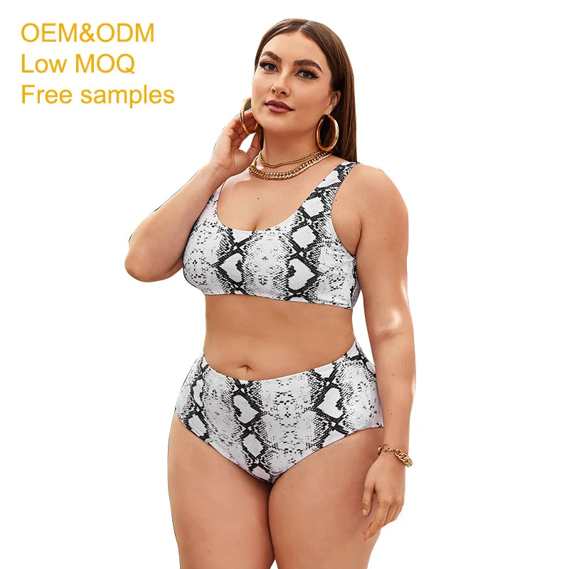 plus size swimwear new design sexy ladies big bust swimsuits fat girl animal print 4xl super split friendly high waist swimsuit Sexy Monokini Swimsuit