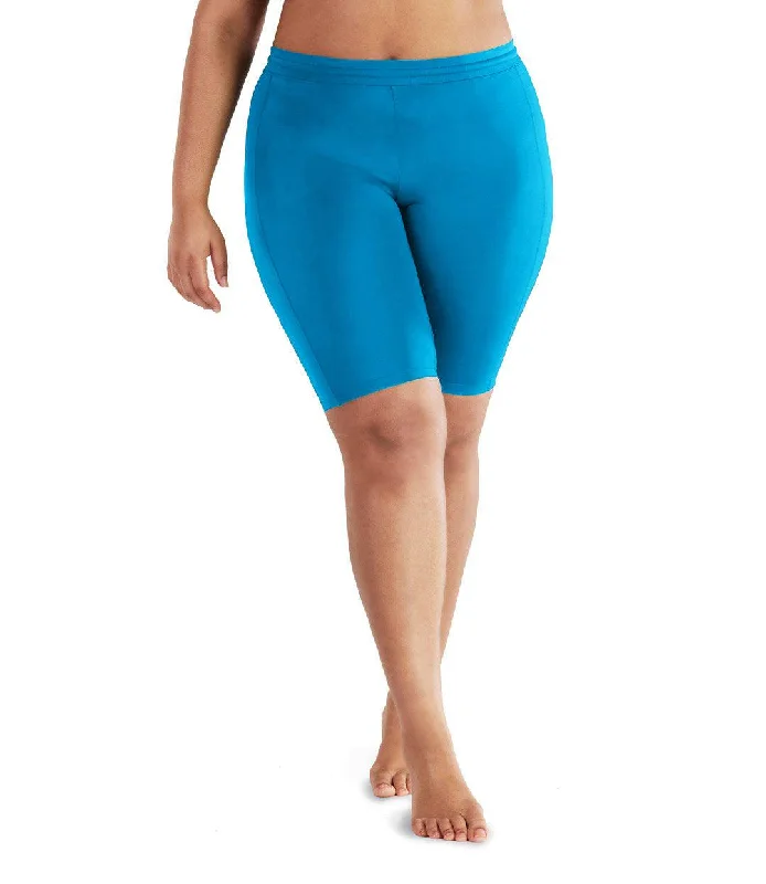 QuikEnergy Fitted Swim Short Turquoise - FINAL SALE Adjustable Strap Swimsuit