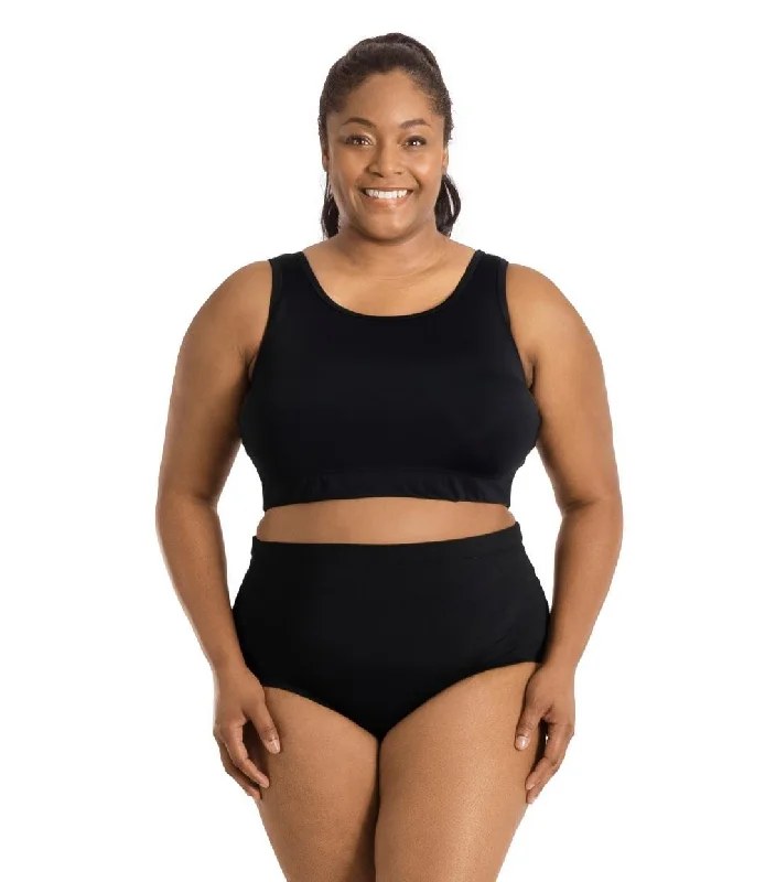 QuikEnergy Swim Bra Black Quick-Dry Tankini