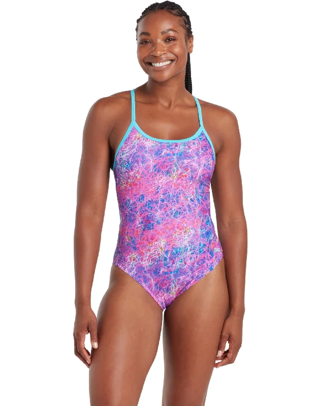 Random Sprintback Swimsuit - Pink/Aqua Quick-Dry Swimsuit